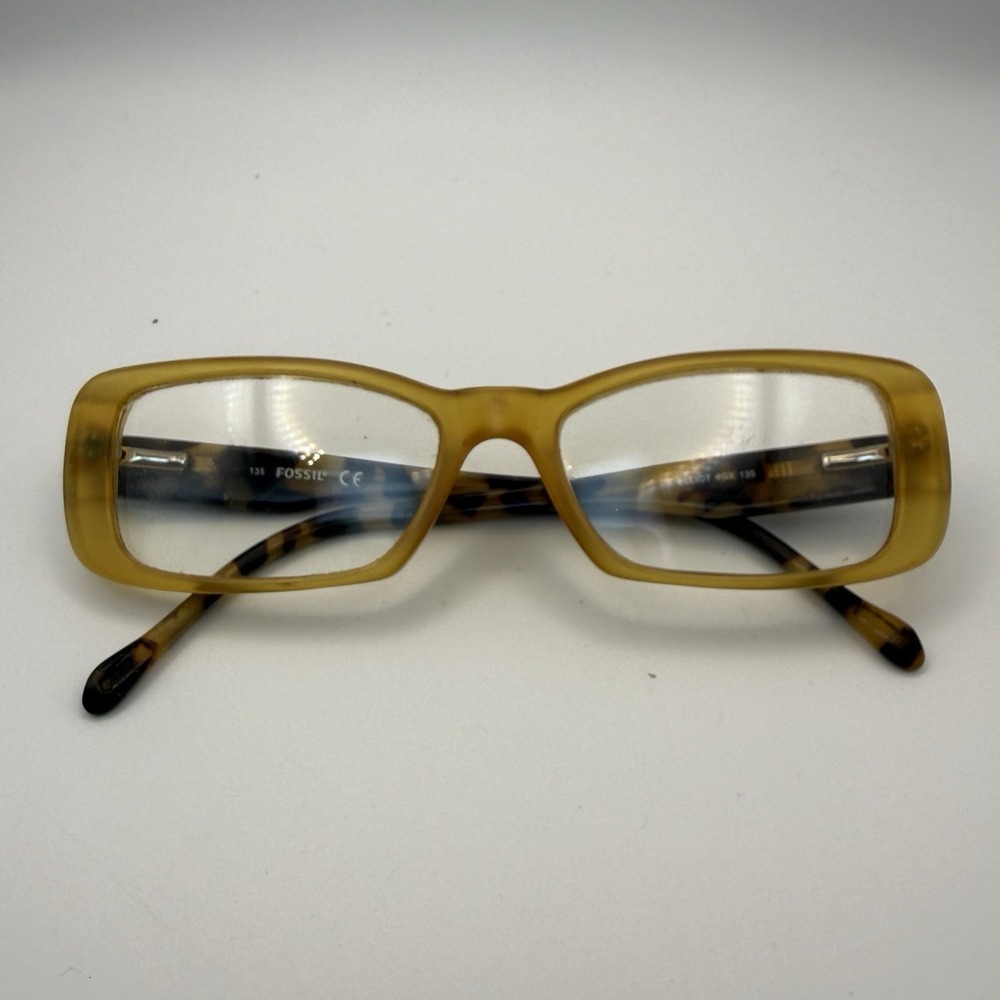 Fossil Eyeglasses Frame Elliot Rectangular Frames - Amber Yellow / Tortoise 135